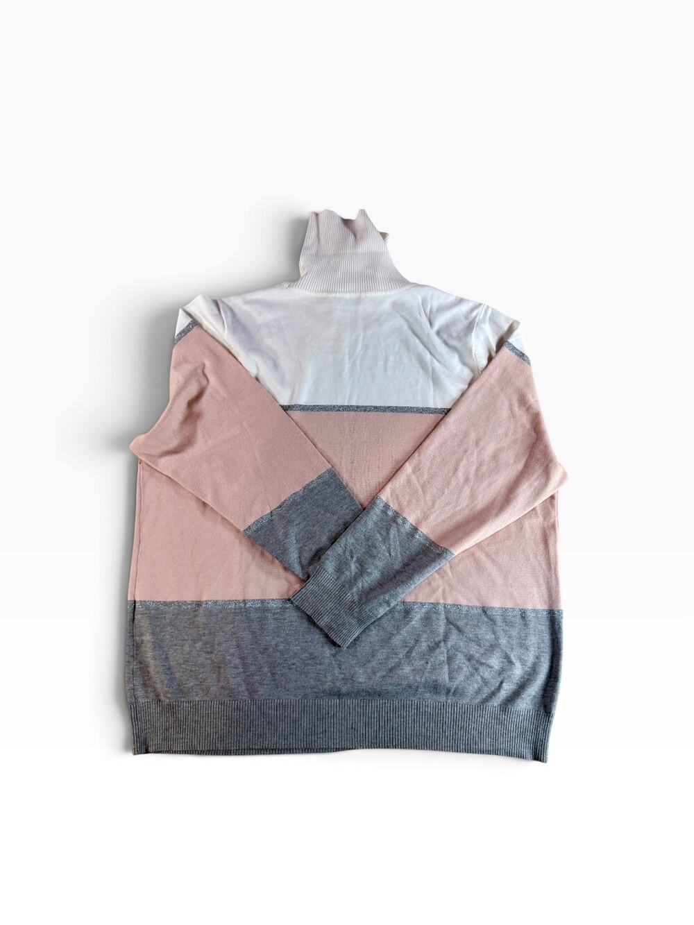 Calvin Klein Women’s 2X Turtleneck Sweater Pink Gray Colorblock NWOT Plus Size